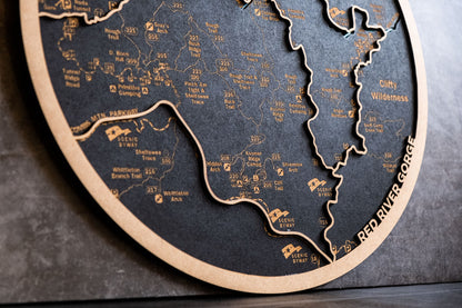 Mapa circular de madera cortado a laser de una ciudad personalizada. Arte mapa en madera. Mapa grabado laser. Decoración con mapas.