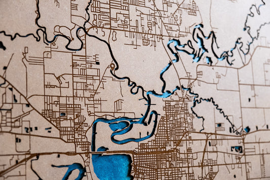 Custom city map. Cualquier ciudad grabada en madera y cortada a laser. World map on laser cut wood. Mapa personalizado ciudad