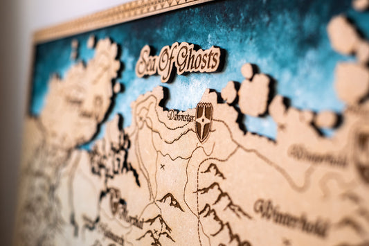 Carta Skyrim, carta Tamriel, carta de Skyrim, cartel de carta Skyrim, carta Elder Scrolls, mural artístico, decoración mural, cadeau de Noël. Bosque.