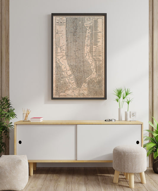 Mapa antiguo grabado en madera de Nueva york (1885) o cualquier ciudad del mundo. Mapa antiguo grabado en madera vintage para decorar